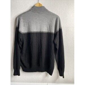 Dockers Colorblock 1/4 Zip Mock Neck Knit Sweater Large lightweight Long Sleeve